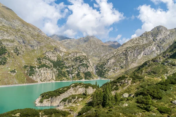 Uma Paisagem Lago Barbellino Lago Artificial Alpino — Fotografia de Stock