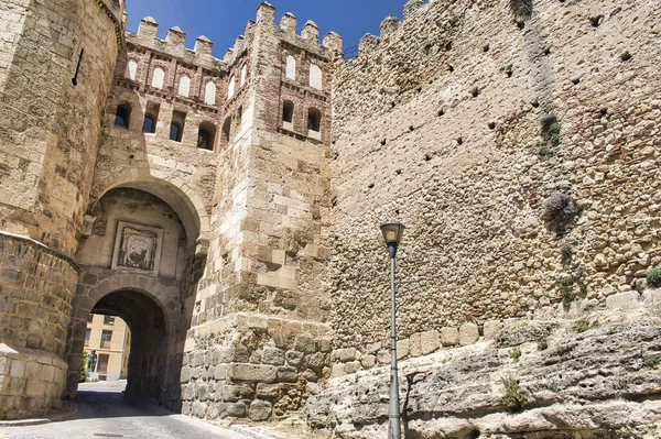 Closeup Shot Ancient Building Gate Saint Andrew Segovia Spain — Stock Photo, Image