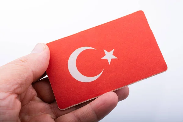 Person Holding Turkish Flag — Stock Photo, Image