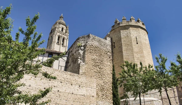 Primer Plano Antiguo Edificio Puerta San Andrés Segovia España —  Fotos de Stock