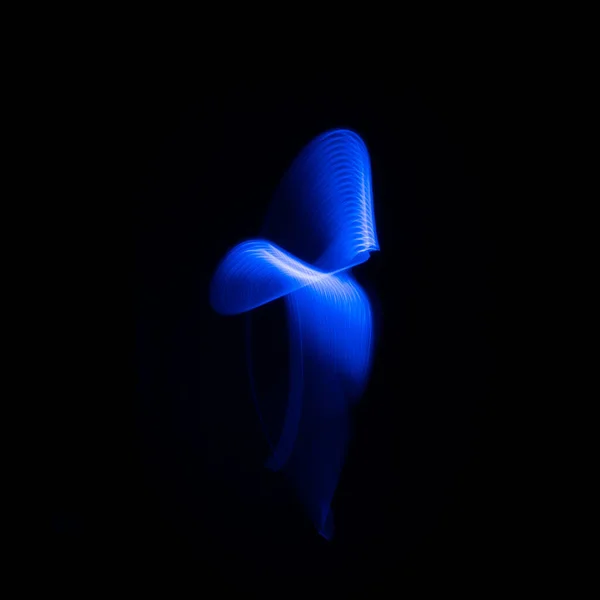 Ein Abstrakter Blauer Led Lichtvektor Mit Linien Auf Schwarzem Hintergrund — Stockfoto