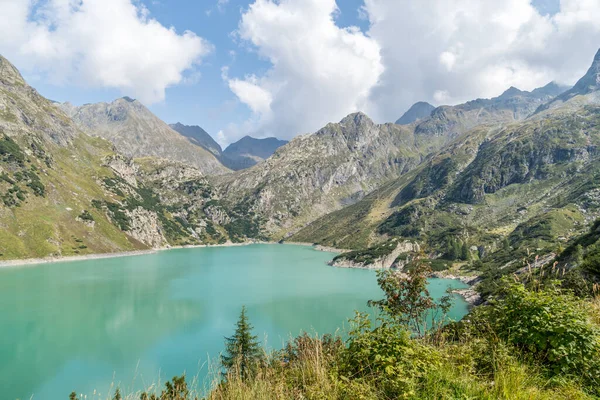 Uma Paisagem Lago Barbellino Lago Artificial Alpino — Fotografia de Stock