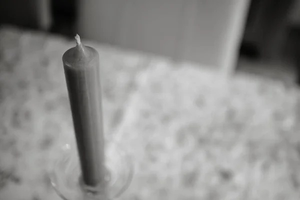 Grayscale Shot Candle — Stock Photo, Image