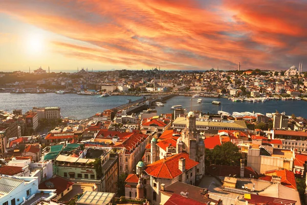 Una Hermosa Puesta Sol Ciudad Estambul Turquía — Foto de Stock