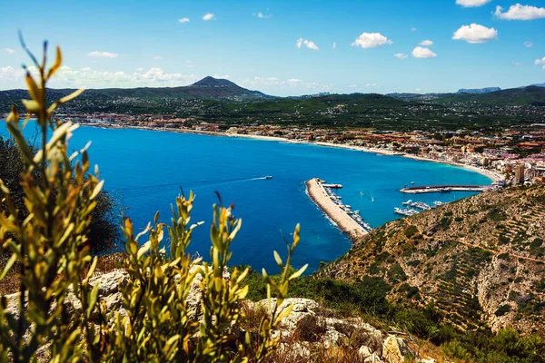 Javea Spanyolország 2021 Május Javea Portjának Panoramikus Vizsgálata Mountain Vizsgálatból — Stock Fotó