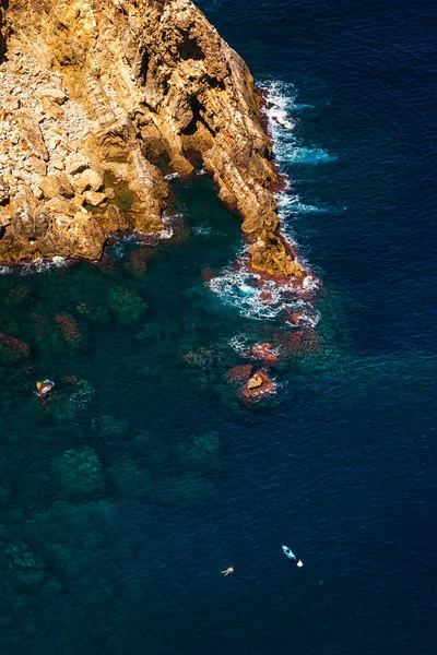 Javea Hiszpania Maja 2021 Sport Scene Nature Man Swimming Next — Zdjęcie stockowe