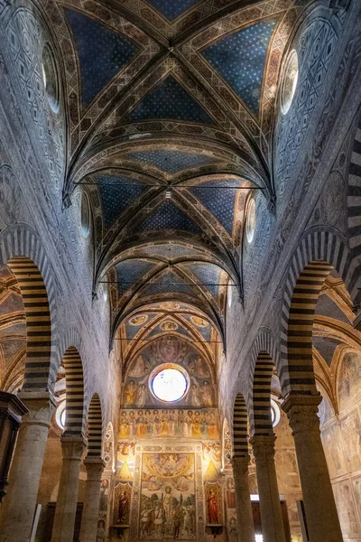 Vertical Shot Details Ceiling San Gimignano Siena Tuscano Italy — 스톡 사진