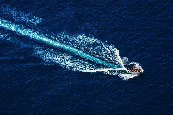 Jave Spain May 2021 Aerial View Boats Driving Ocean Costa — Stock Photo, Image