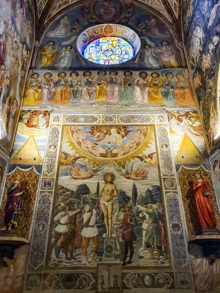 Вертикальний Варіант Інтер Єру Колегіальної Церкви Санта Марія Асунта Сан — стокове фото