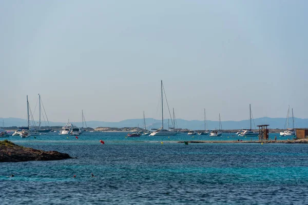 Formentera Spain Jun 2021 Formentera Spain 2021 June Tourists Cycling — 图库照片