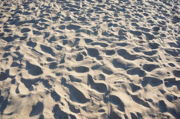 Los Pasos Desnudos Arena Una Playa — Foto de Stock