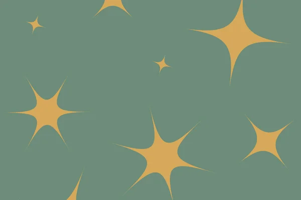 Zlaté Hvězdy Vybledlém Zeleném Pozadí — Stock fotografie