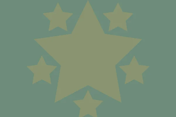 在暗淡的绿色背景上的金色星星 — 图库照片
