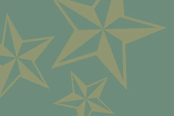 Золотые Звезды Поблекшем Зеленом Фоне — стоковое фото