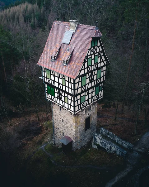 Areal Záběr Herzogstuhl Kleineutersdorfu Durynsku — Stock fotografie