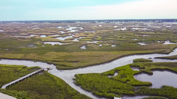 Luftaufnahme Eines Sumpfgebiets Der Küste Von North Carolina — Stockfoto