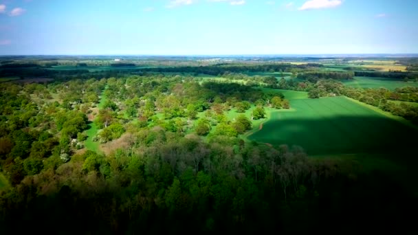 Drone Sorvolante Boschi Vicino Little Bytham Scottlethorpe Con Vista Sul — Video Stock