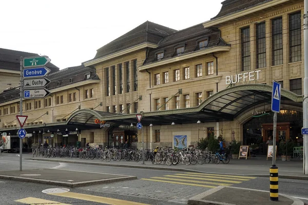 Lausanne Suisse Janv 2020 Gare Ferroviaire Lausanne Suisse Janvier 2020 — Photo
