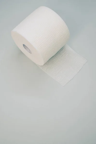 Vertical Shot Sterile Gauze Bandage Roll Isolated Gray Background — 스톡 사진