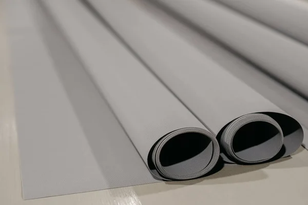 White Rolls Textile Roller Blinds Factory — 스톡 사진