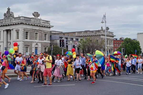 Dublin Irland Jun 2019 Folk Der Deltager Dublin Lgbtq Pride - Stock-foto