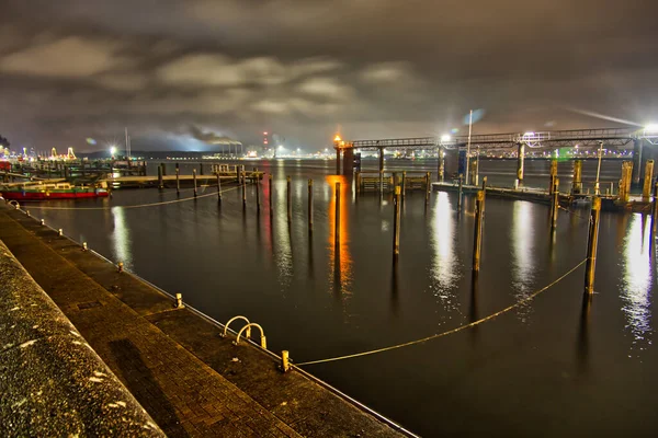 Close Porto Noite Kiel Alemanha — Fotografia de Stock