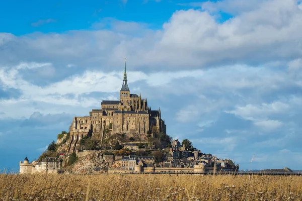 Bela Catedral Monte Saint Michel Ilha Normandia Norte França — Fotografia de Stock