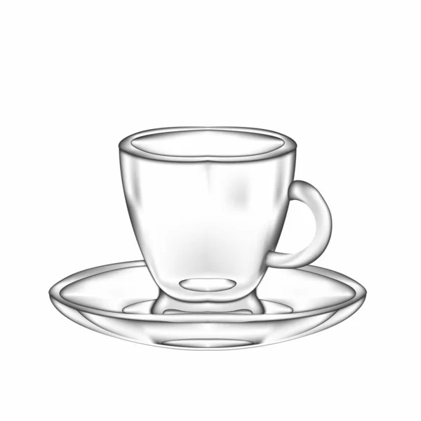 Egy Fehér Hátterű Fényes Csésze Illusztrációja — Stock Fotó