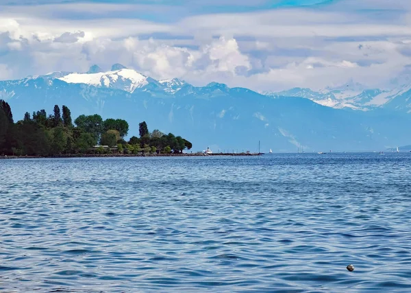 Magnifique Vue Sur Lac Léman Montblanc Lausanne Suisse Europe — Photo