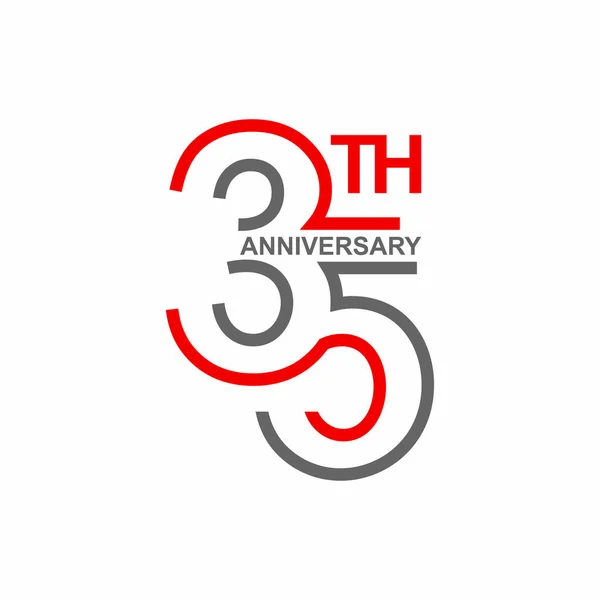 Illustration Anniversary Logo White Background — 图库照片