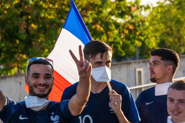 Munich Germany Jun 2021 Fans French National Team Way Soccer — Stock Photo, Image