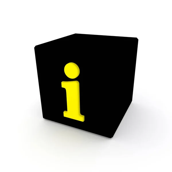 Cube Yellow Information Icon Isolated White Background — Foto de Stock