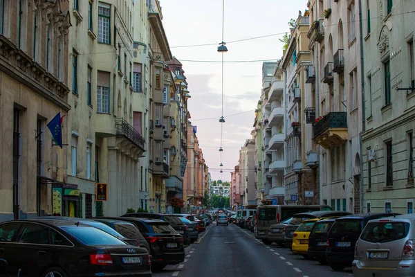 Budapest Ουγγαρια Ιουν 2021 Ένας Δρόμος Στη Βουδαπέστη Ουγγαρία Φωτογραφία — Φωτογραφία Αρχείου