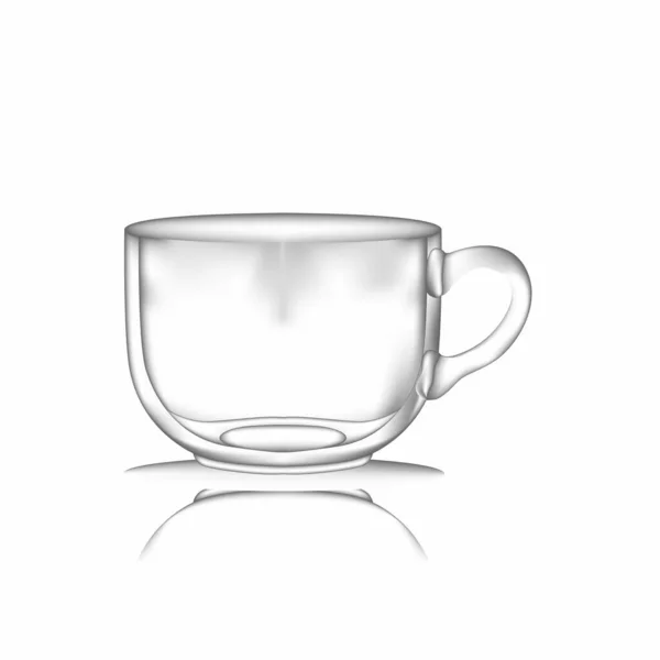 Illustration Une Tasse Brillante Sur Fond Blanc — Photo