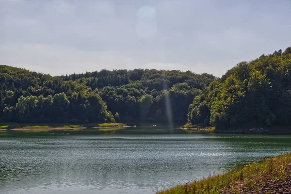 Gros Plan Beau Paysage Avec Lac Des Forêts — Photo