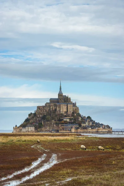 Hermosa Catedral Del Mont Saint Michel Isla Normandía Norte Francia —  Fotos de Stock