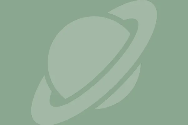Obrys Planety Saturn Vybledlém Zeleném Pozadí — Stock fotografie
