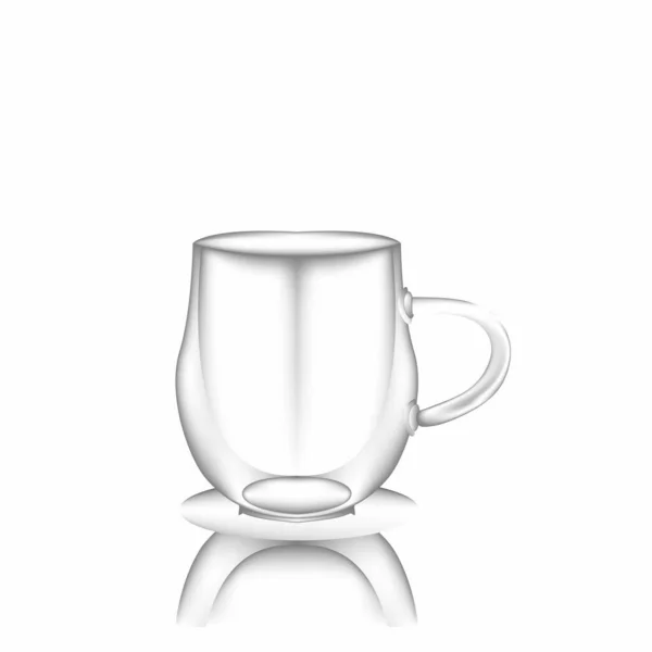 Illustration Einer Glänzenden Tasse Auf Weißem Hintergrund — Stockfoto