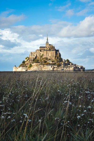 Bela Catedral Monte Saint Michel Ilha Normandia Norte França — Fotografia de Stock