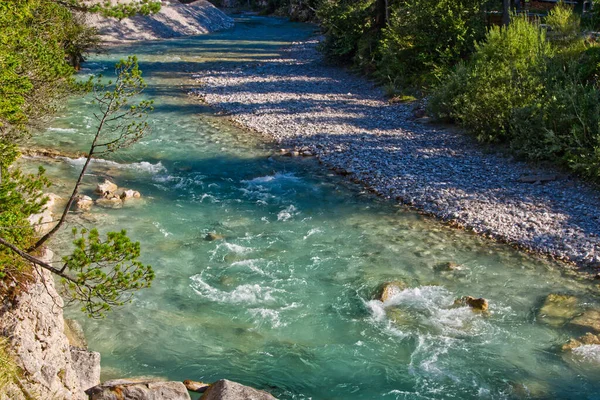 Gyönyörű Táj Isar Folyóval Természetben Ausztria — Stock Fotó