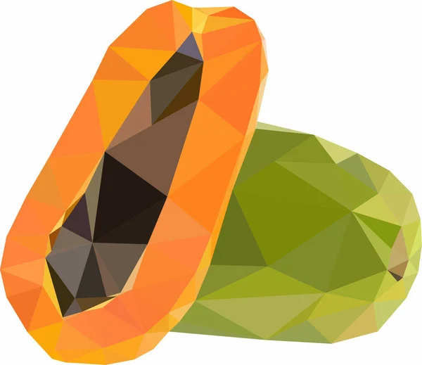 Egy Illusztráció Zöld Papaya Fehér Alapon — Stock Fotó