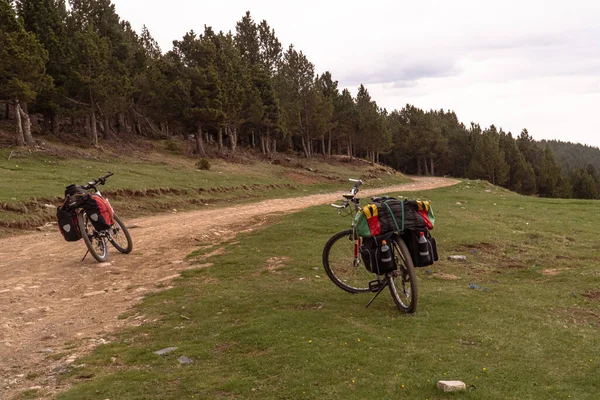 Uma Vista Uma Rota Bicicleta Andorra — Fotografia de Stock