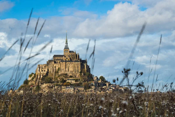 Prachtige Mont Saint Michel Kathedraal Het Eiland Normandië Noord Frankrijk — Stockfoto