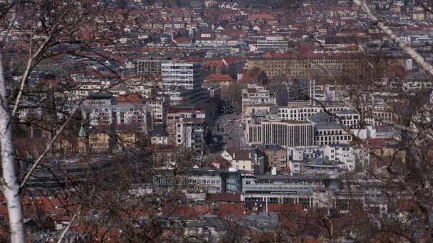 Antenn Utsikt Över Storstaden Solig Dag — Stockvideo