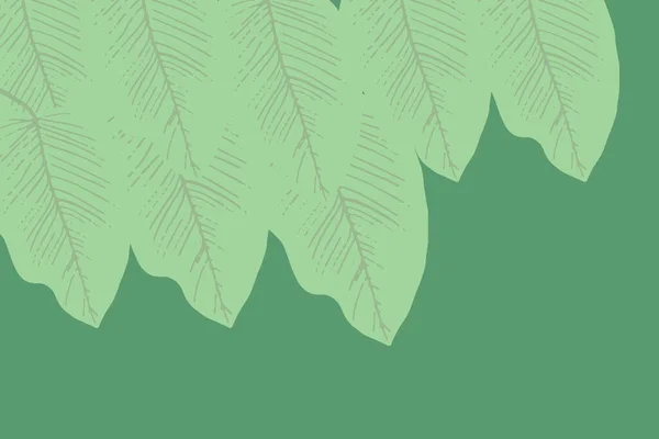 Een Groene Achtergrond Met Geïllustreerde Bladeren Voor Wallpapers — Stockfoto