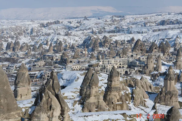 Die Kegelförmigen Felsformationen Kappadokien Türkei — Stockfoto