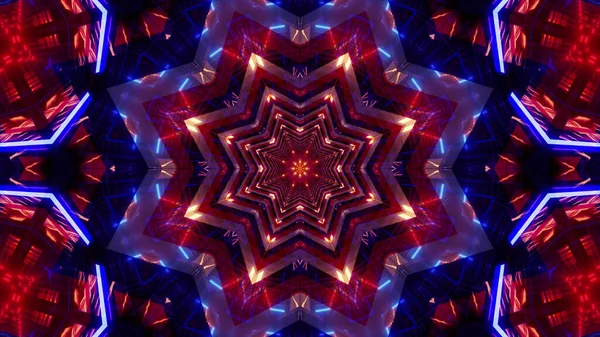 Kaleidoscope Background Bright Patterns Blue Red Colors — Stock Photo, Image