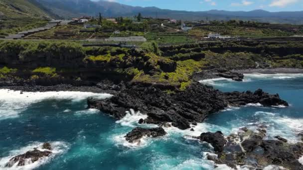 Ett Flygfoto Klippig Kanarieöarna Teneriffa — Stockvideo