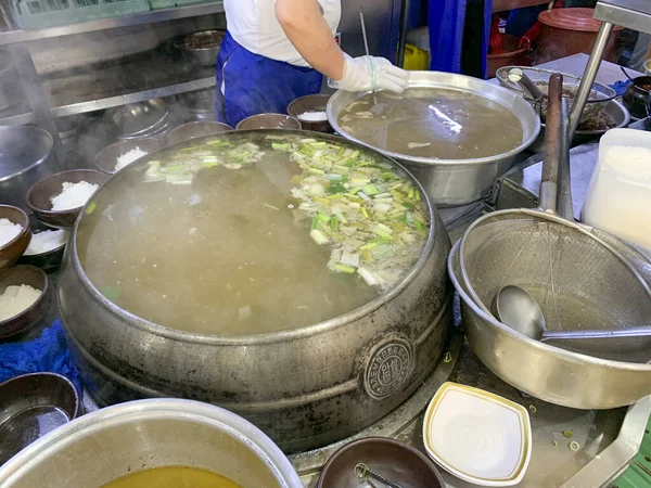 Closeup Shot Boiling Soups Restaurant Kitchen — Stock Fotó