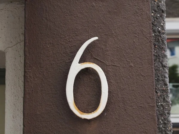 Numer Domu Przymocowany Ściany — Zdjęcie stockowe